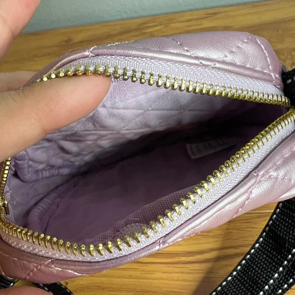 Scout Micromanager Quilted Crossbody Bag Small Metallic Pink Adjustable Casual